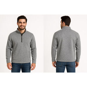 Men's Orvis Gray Quarter-Zip Sweater M